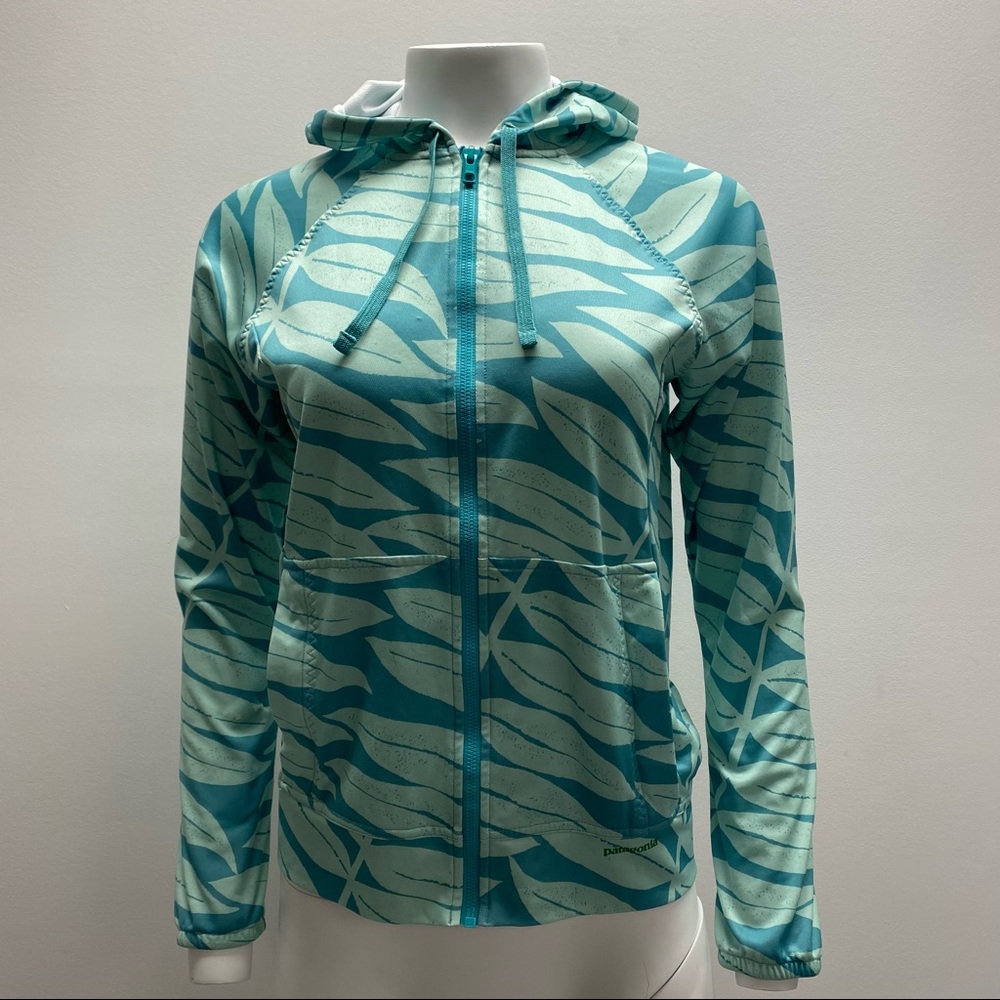 Patagonia Full Zip Leaf Print Hoodie